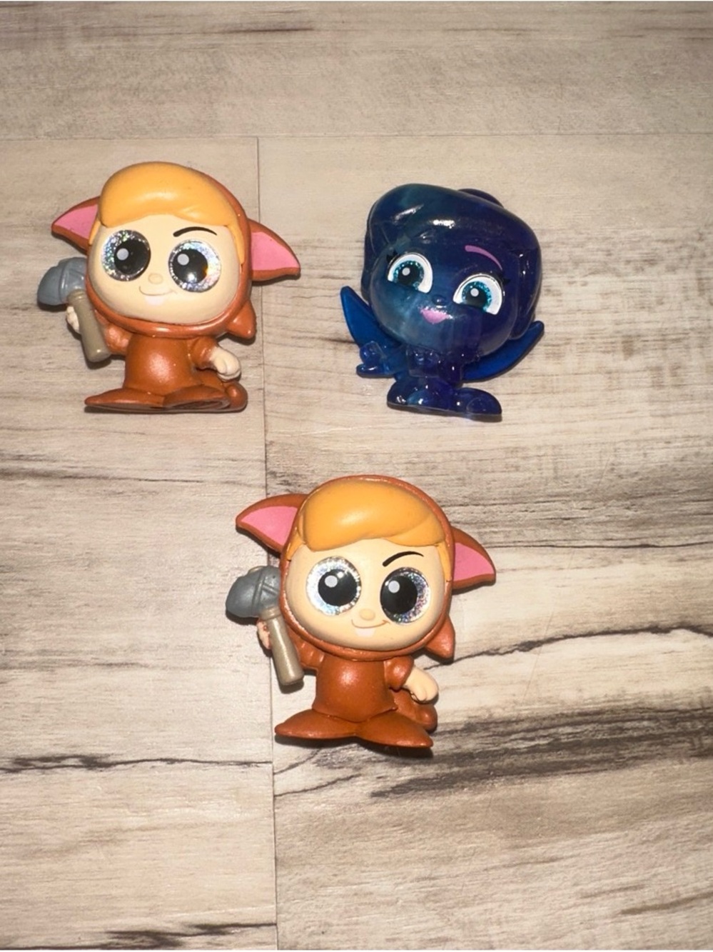 Disney Orange Elf Figure Set with Translucent Blue Companion